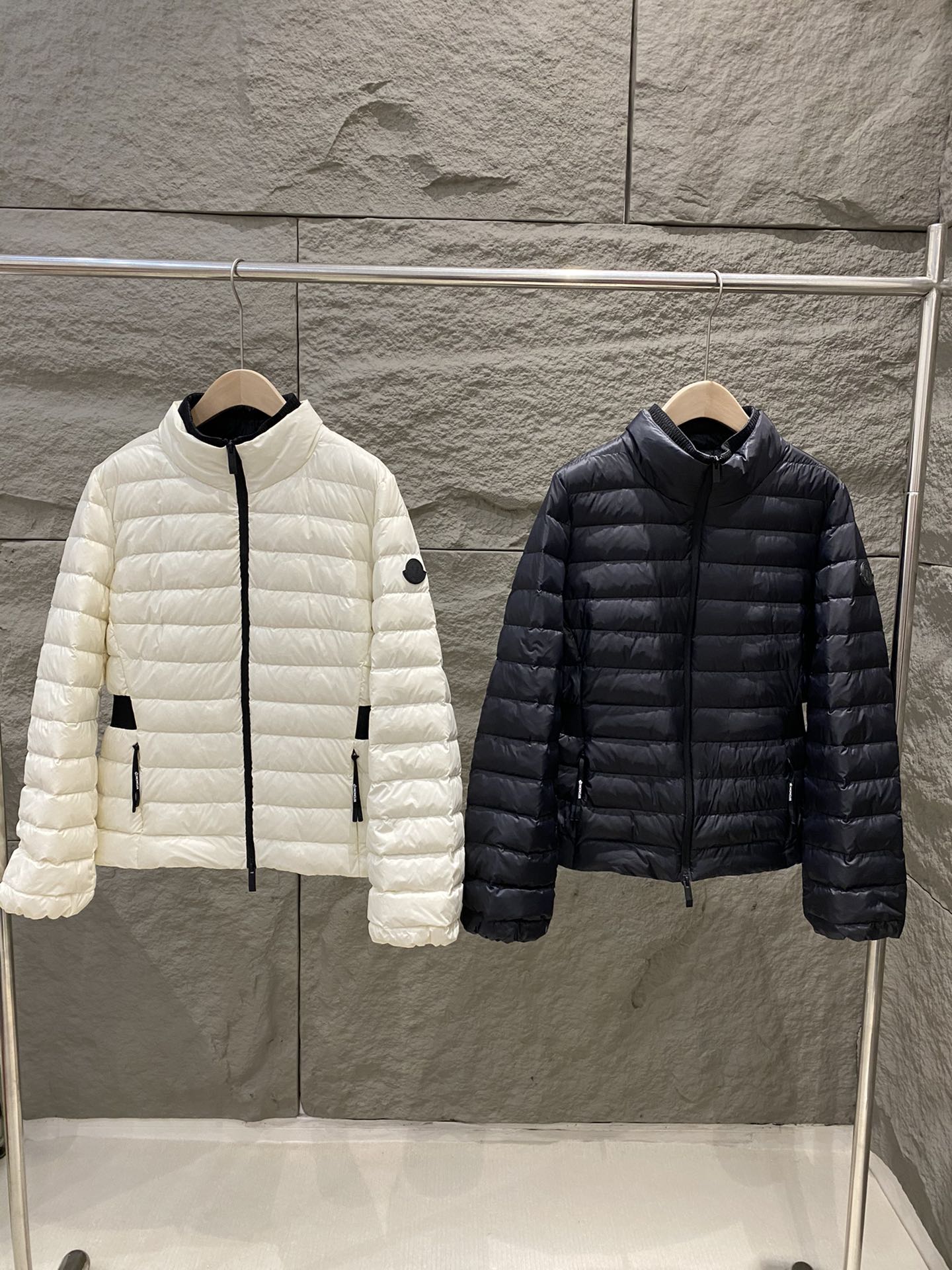 Moncler Women's Verrerie Slim Fit Down Jacket - Black & White