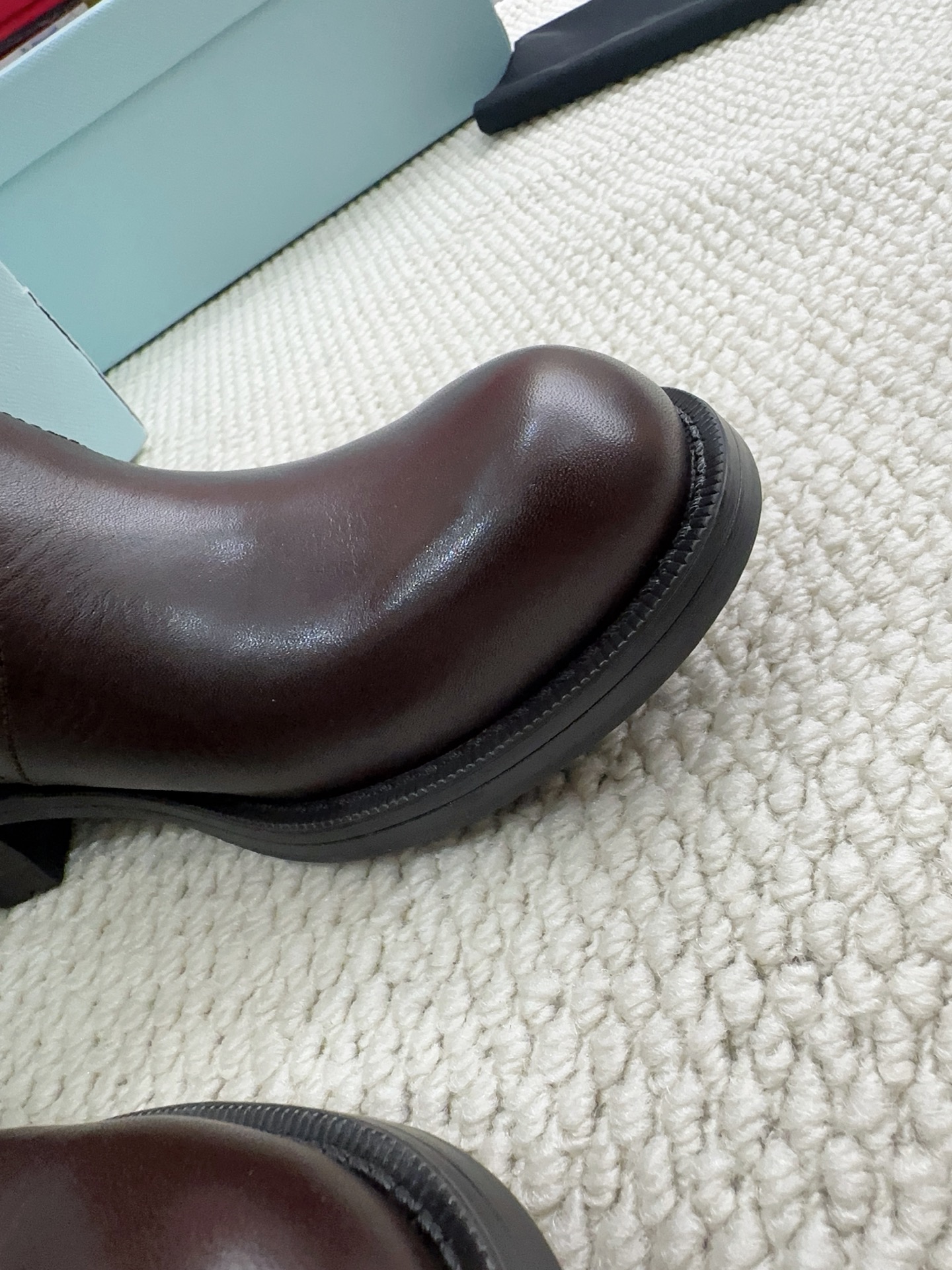 Prada Canvas & Leather Buckle Mid-Calf Boots
