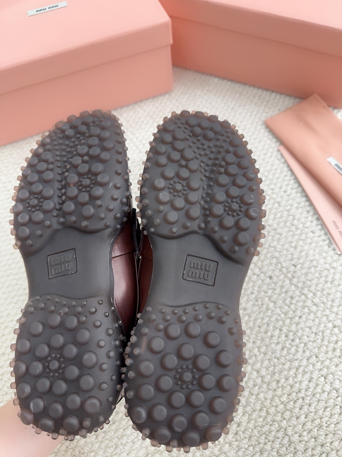 MIU MIU Brown Leather Penny Loafers