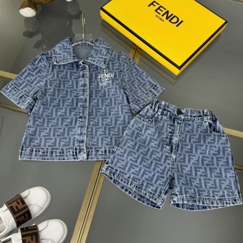Fendi Kids Jacquard Denim Short Sleeve Set - Stylish & Trendy Outfit 1 Fendi Kids Jacquard Denim Short Sleeve Set - Stylish & Trendy Outfit
