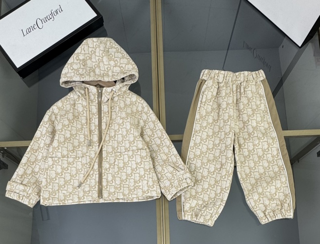 Dior Kids' Beige Oblique Print Hoodie and Pants Set - Stylish and Comfortable 1 Dior Kids' Beige Oblique Print Hoodie and Pants Set - Stylish and Comfortable