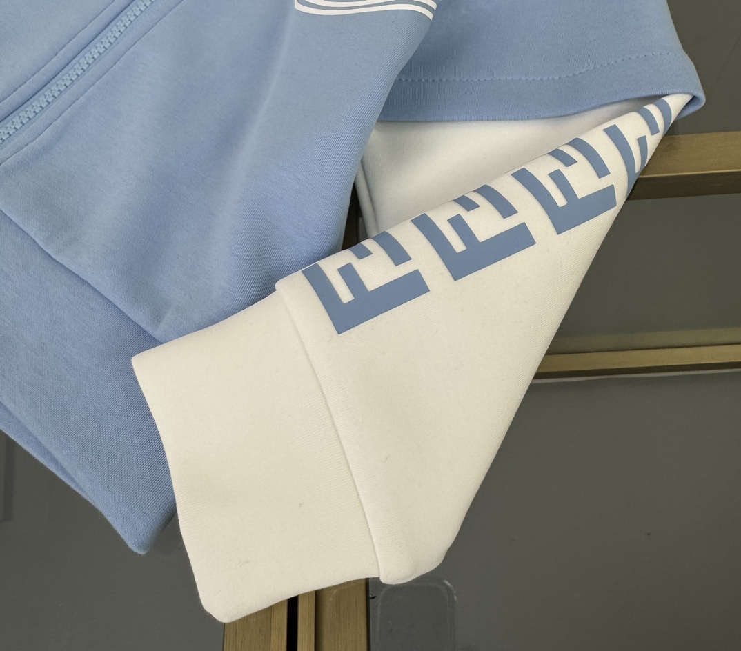 Fendi Kids' Light Blue Cotton Blend Tracksuit with Logo Detailing 6 i1760091962 6356 0