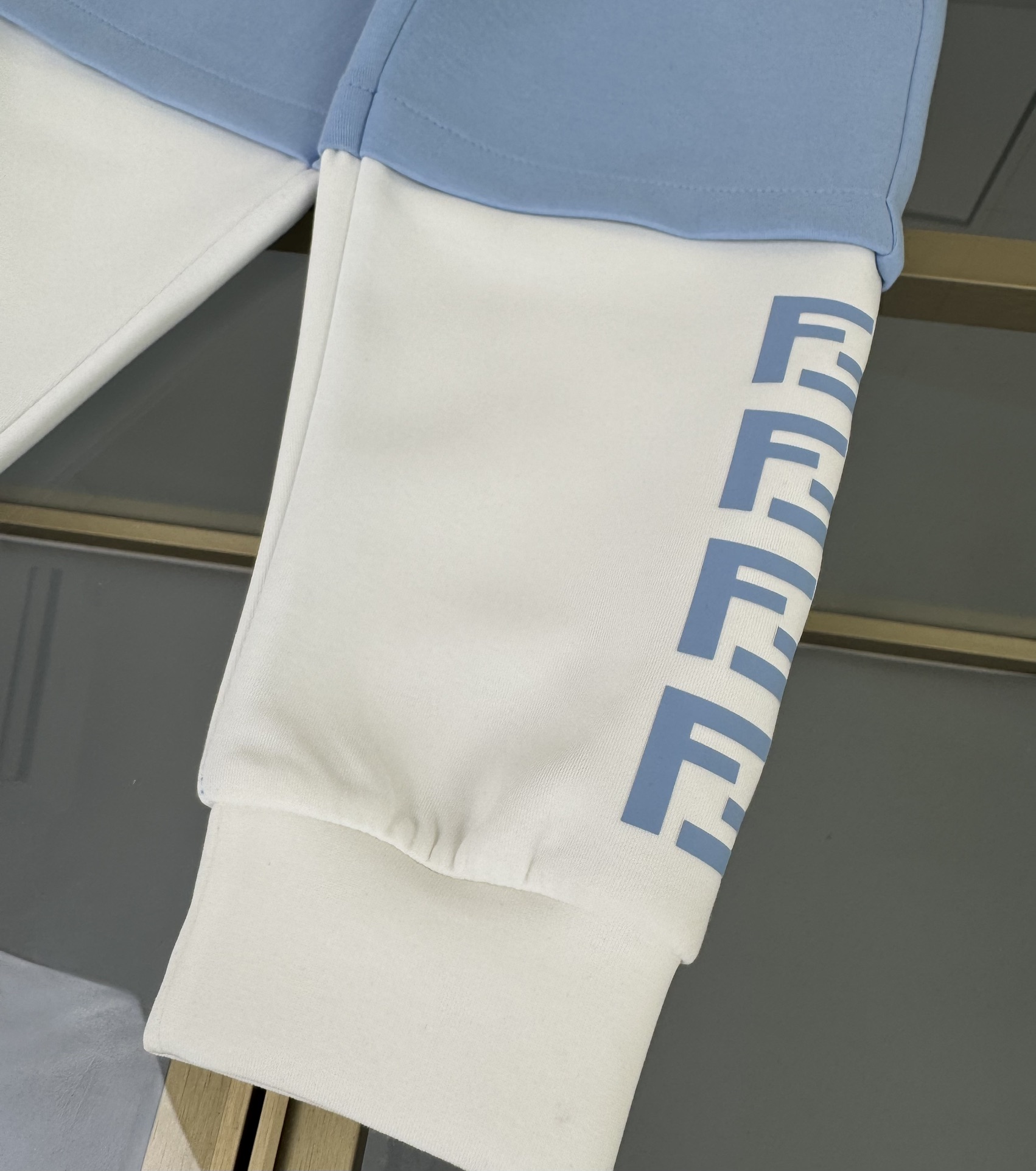 Fendi Kids' Light Blue Cotton Blend Tracksuit with Logo Detailing 9 i1760091962 8959 2