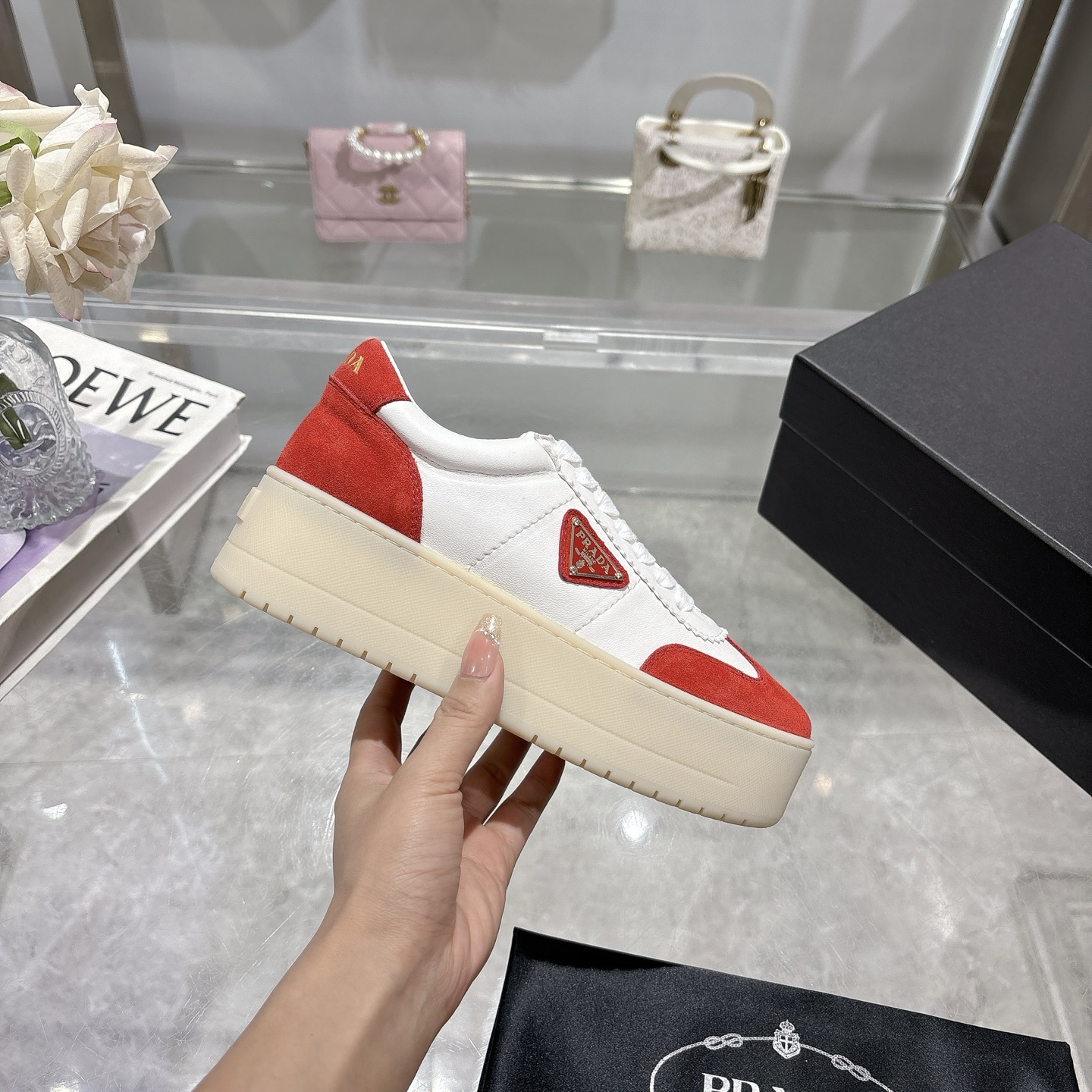Prada Women's Leather Platform Sneakers Casual Shoes Size 35-40 6 i1741811431274 8036 0 4