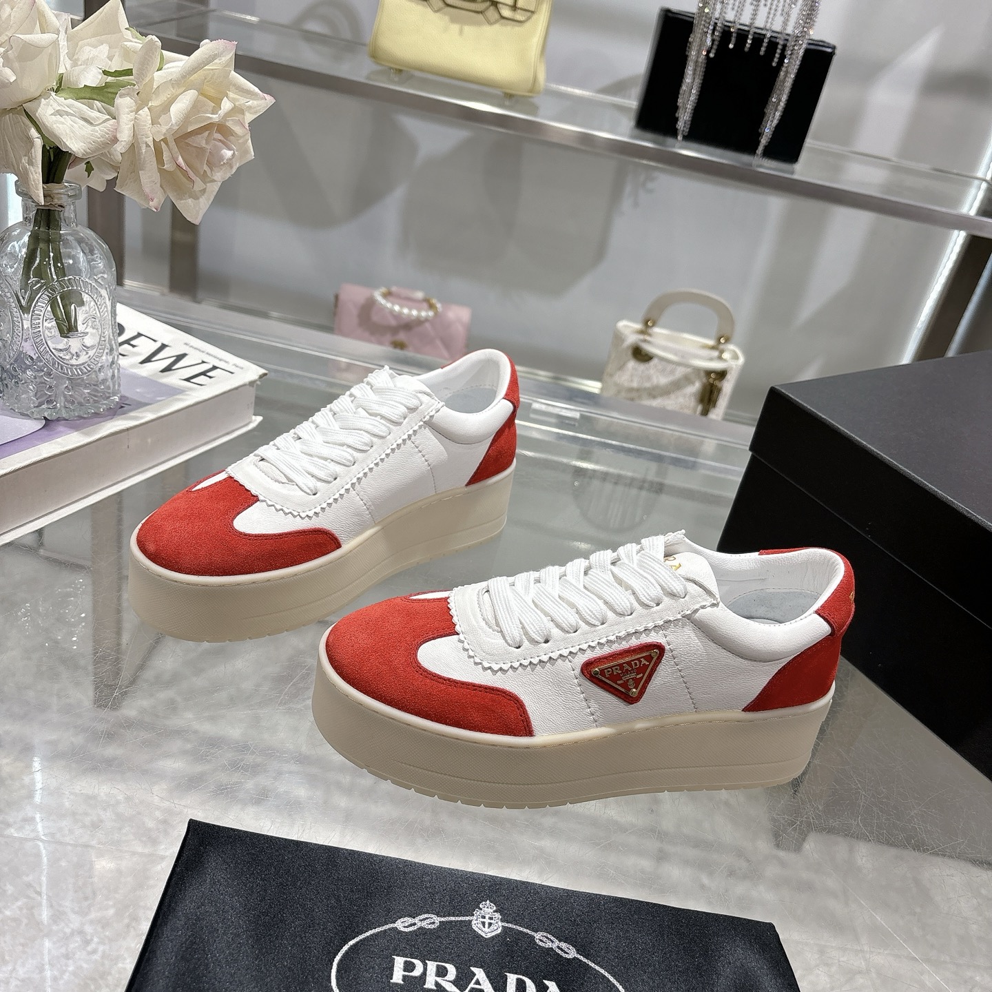 Prada Women's Leather Platform Sneakers Casual Shoes Size 35-40 2 i1741811432519 3570 0 2