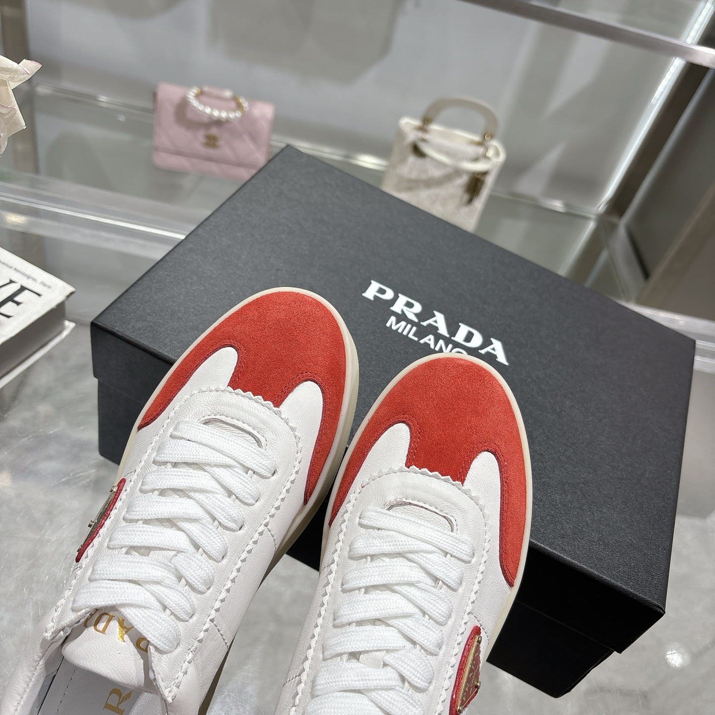 Prada Women's Leather Platform Sneakers Casual Shoes Size 35-40 8 i1741811432570 3228 0 6