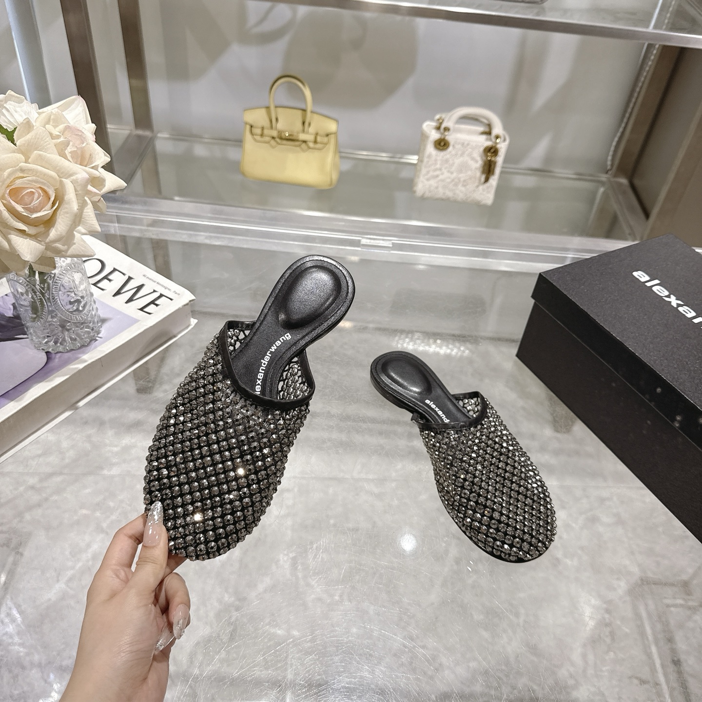 Alexander Wang Rhinestone Embellished Mesh Pointed Toe Mules 5 i1743315195772 8405 0 3