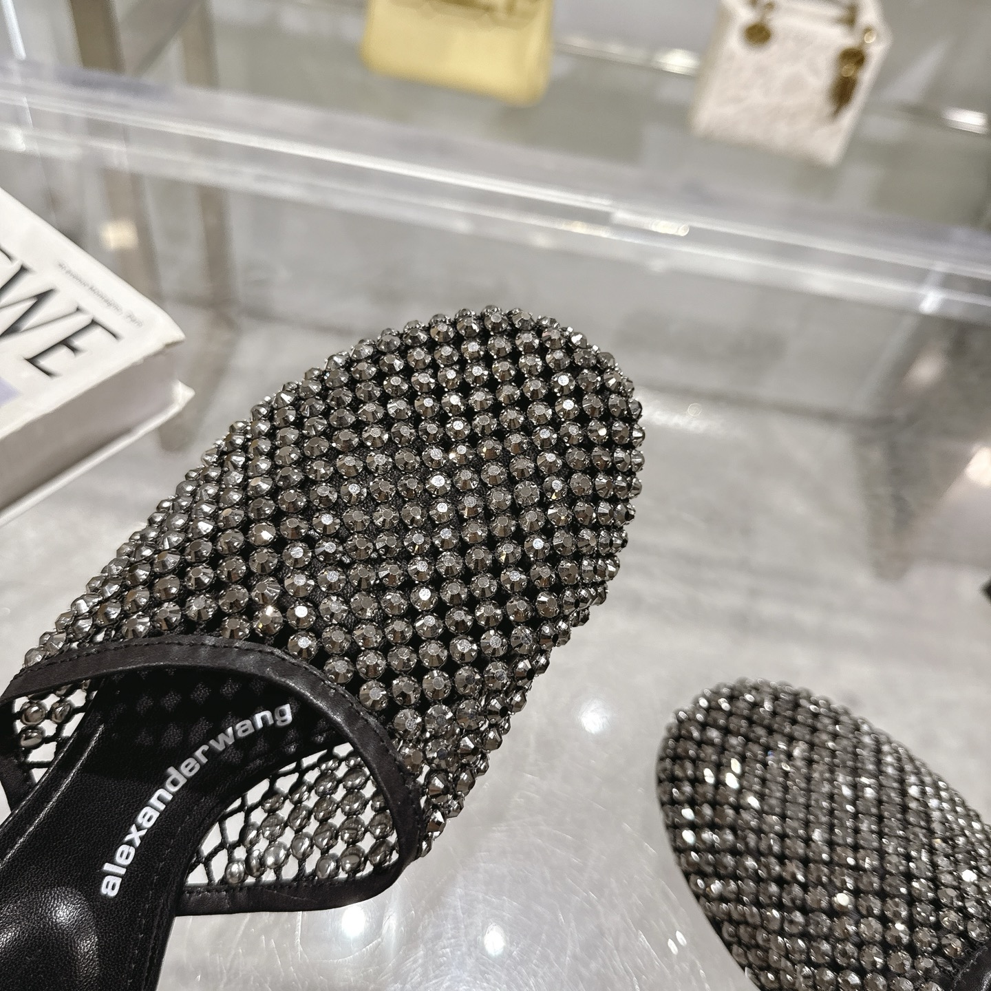 Alexander Wang Rhinestone Embellished Mesh Pointed Toe Mules 9 i1743315198539 6943 0 7