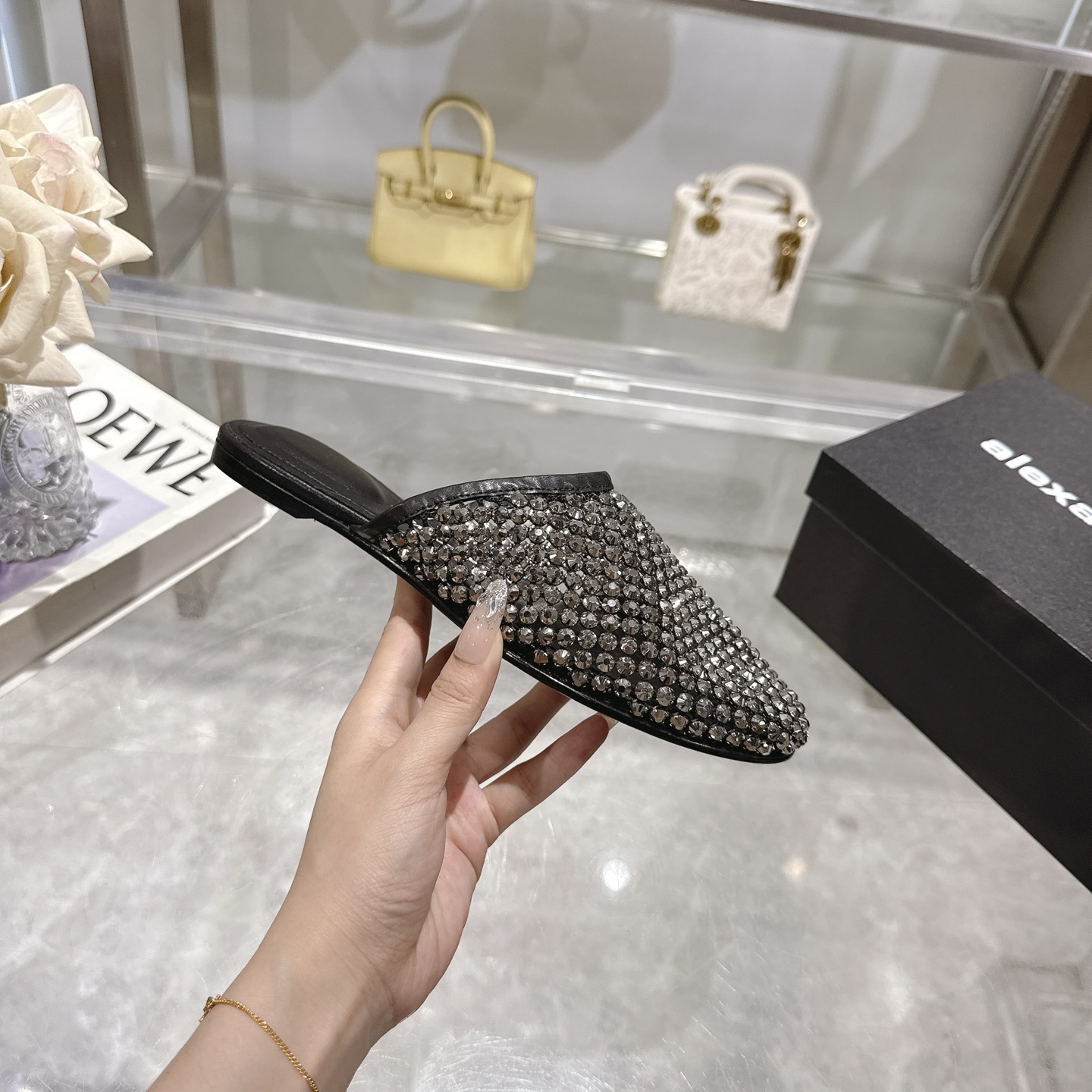 Alexander Wang Rhinestone Embellished Mesh Pointed Toe Mules 6 i1743315198599 7498 0 4