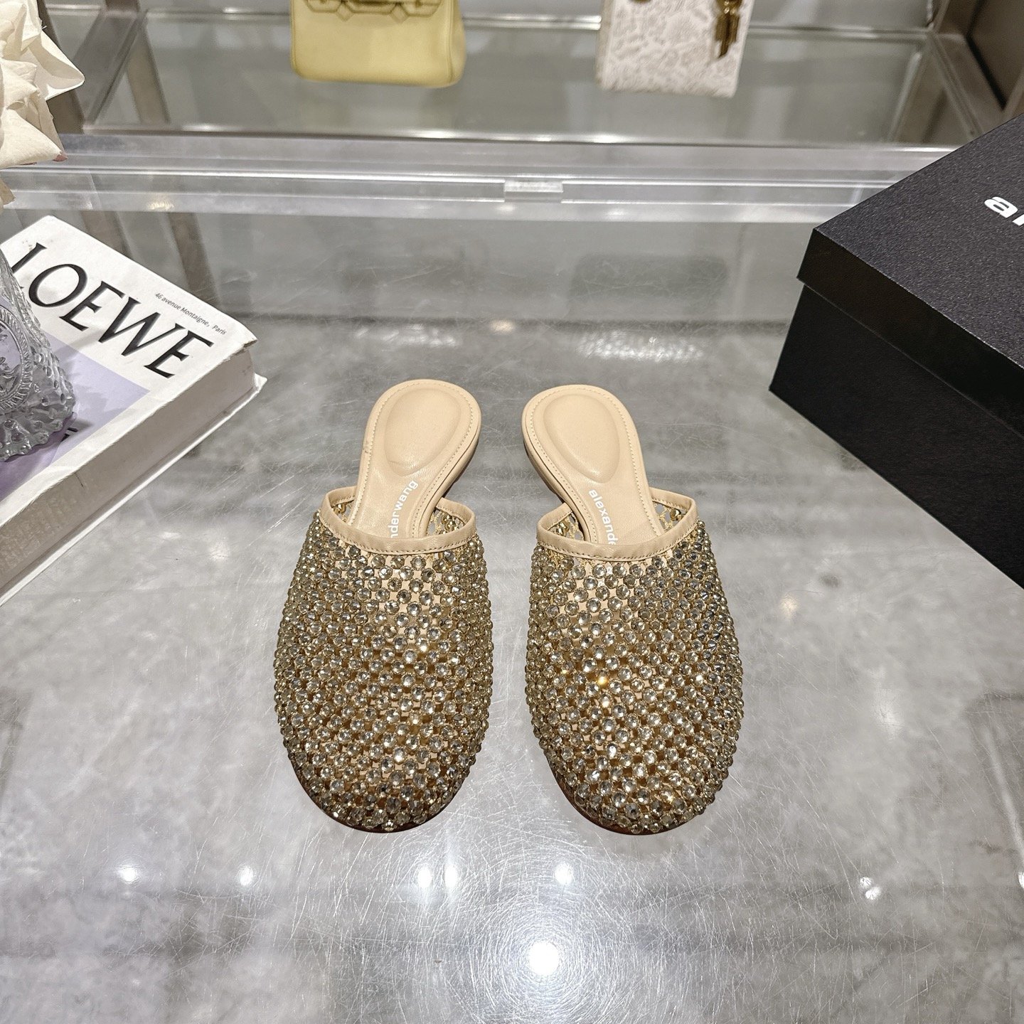 Alexander Wang Rhinestone Embellished Mules Pointed Toe Flats Slides 2 i1743317749986 4813 0 0