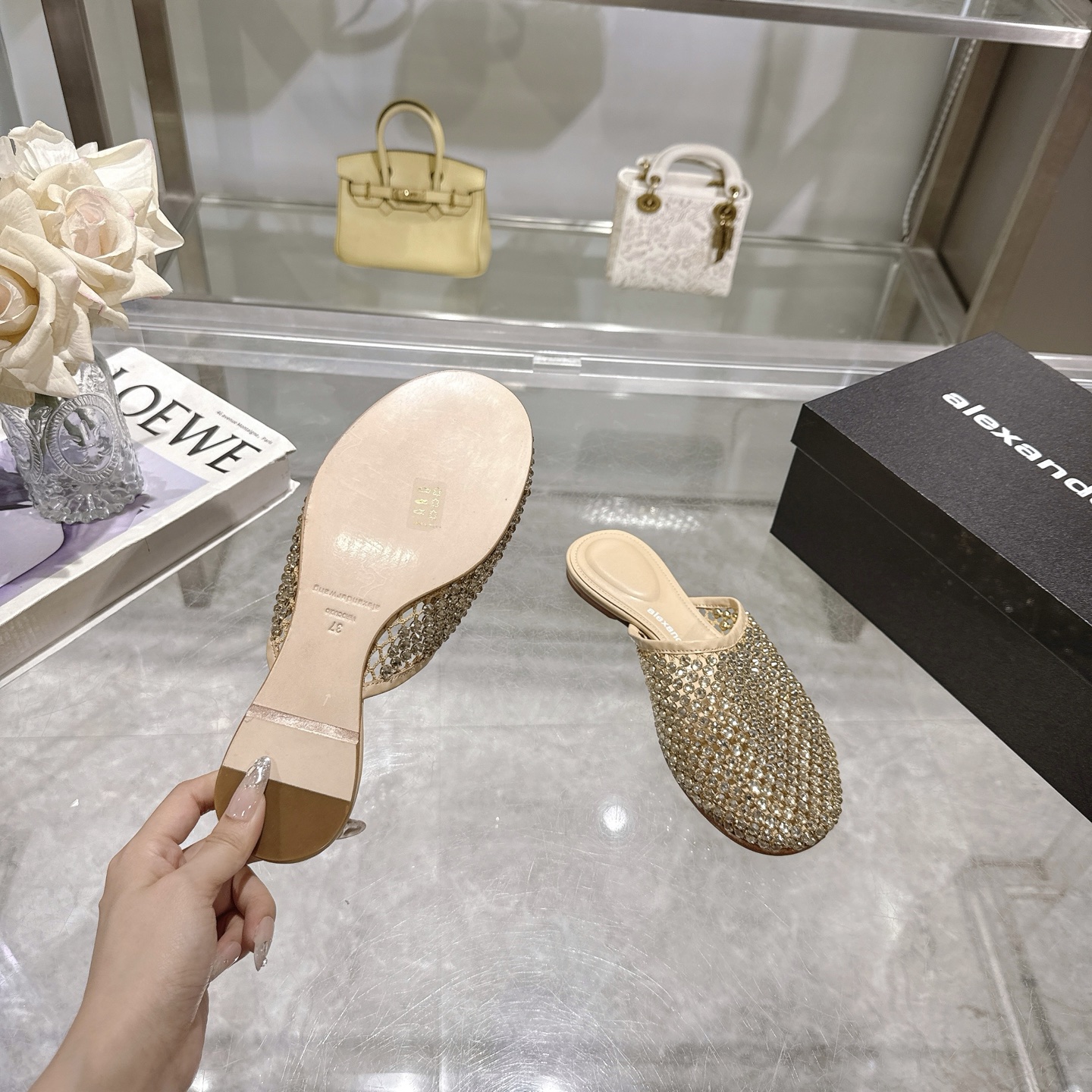Alexander Wang Rhinestone Embellished Mules Pointed Toe Flats Slides 10 i1743317750050 5731 0 8