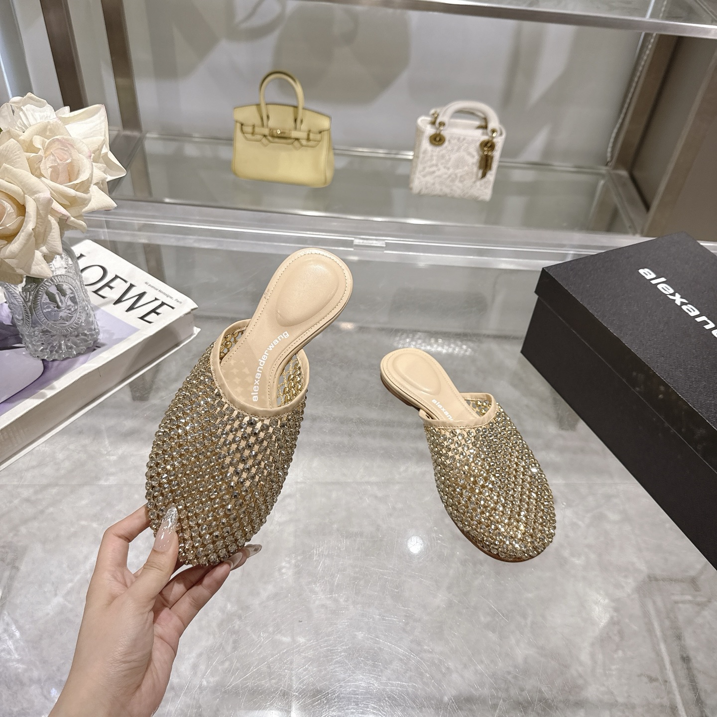 Alexander Wang Rhinestone Embellished Mules Pointed Toe Flats Slides 5 i1743317750101 4811 0 3