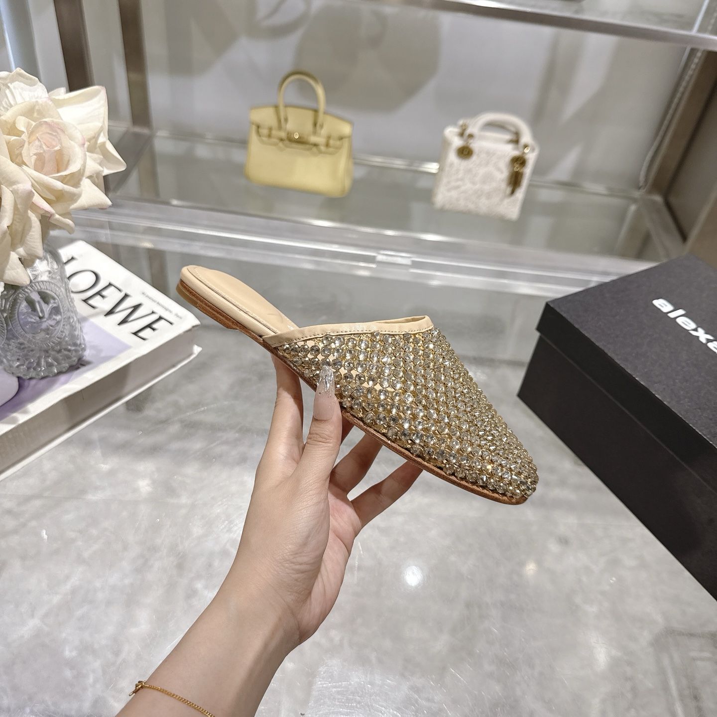 Alexander Wang Rhinestone Embellished Mules Pointed Toe Flats Slides 6 i1743317753364 3577 0 4