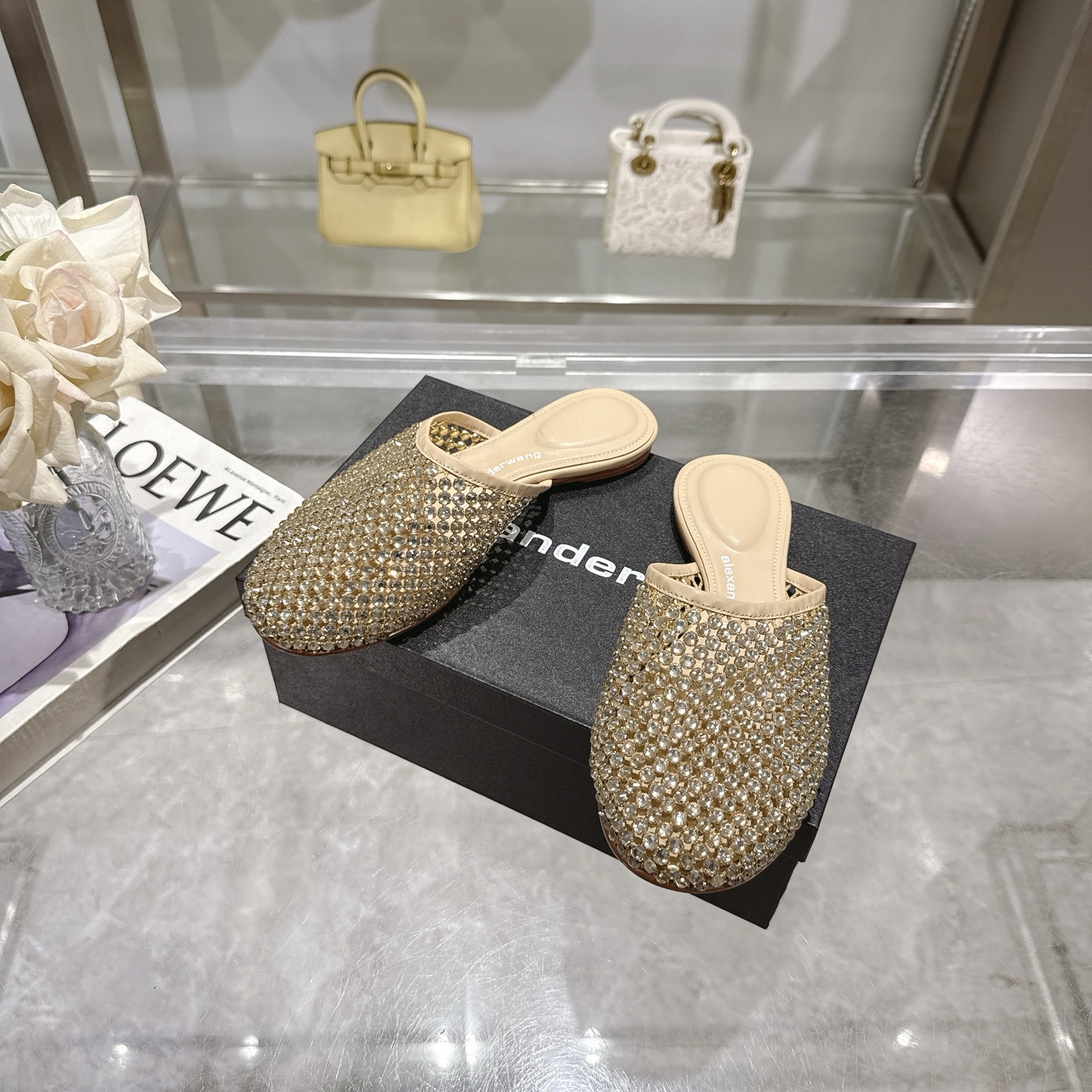Alexander Wang Rhinestone Embellished Mules Pointed Toe Flats Slides 7 i1743317753394 4151 0 5