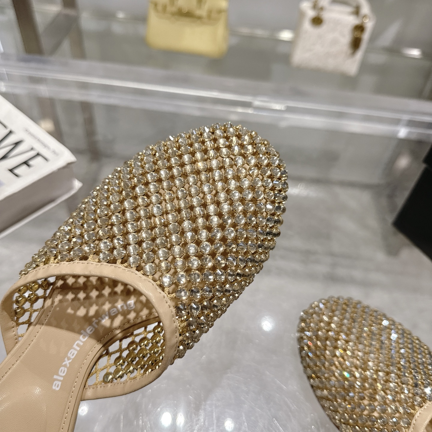 Alexander Wang Rhinestone Embellished Mules Pointed Toe Flats Slides 9 i1743317753395 1398 0 7