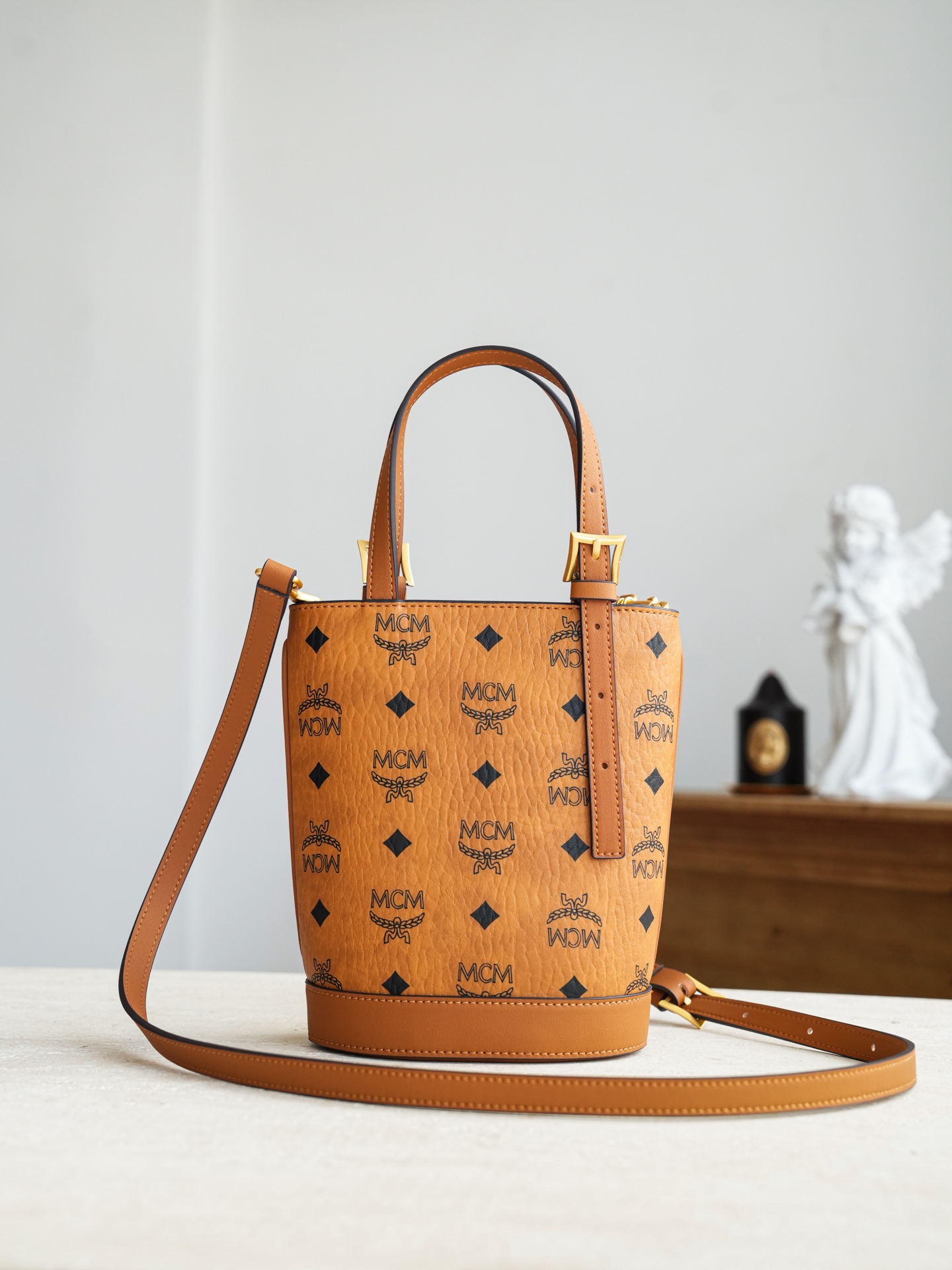 ®新货上线®升级/五金/可对比zp𝙈𝘾𝙈 𝘼𝙧𝙚𝙣 𝘽𝙪𝙘𝙠𝙚𝙩干邑色𝙈𝙞𝙣𝙞#斜挎包·CP独家出品｜干