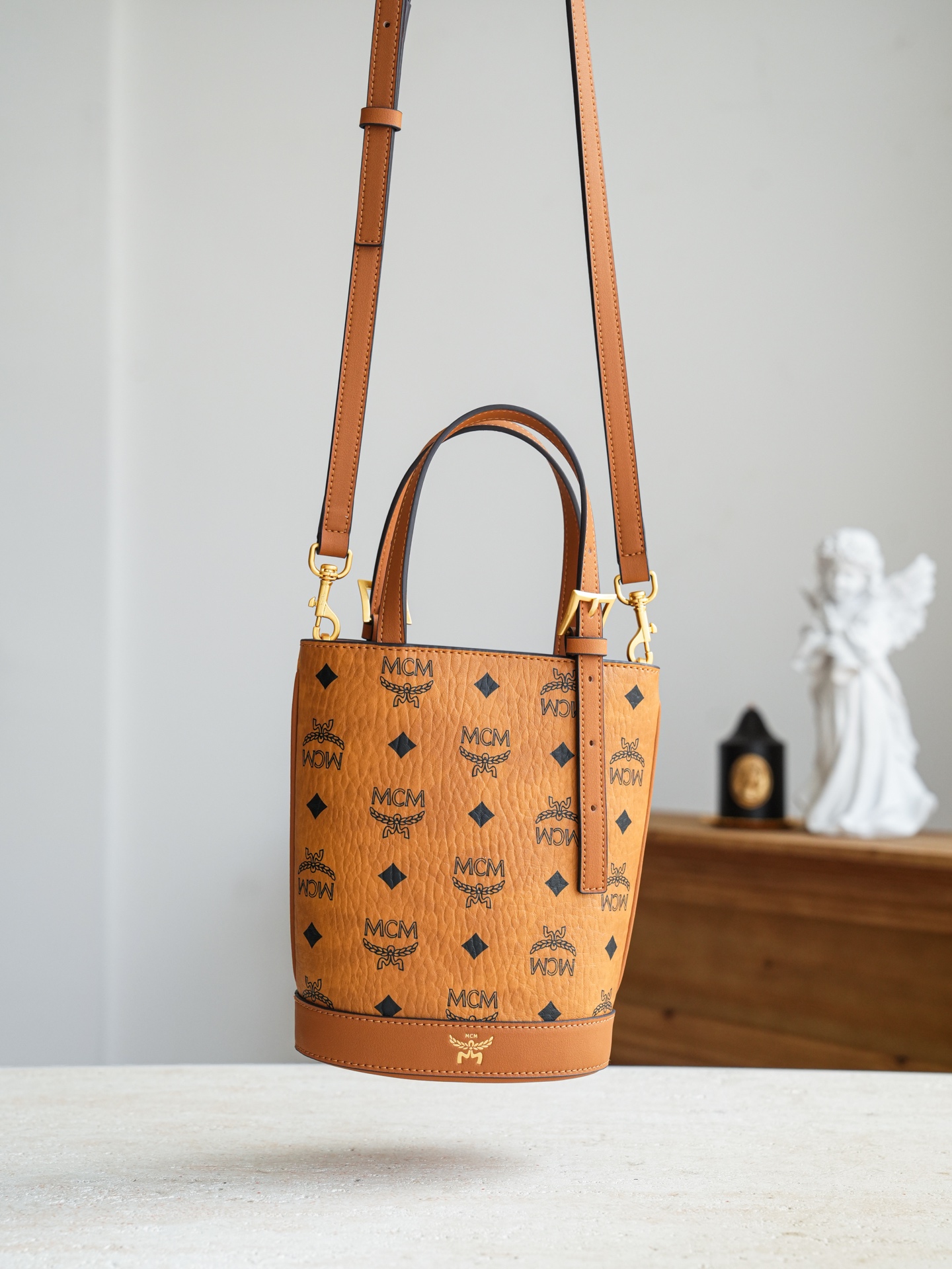 ®新货上线®升级/五金/可对比zp𝙈𝘾𝙈 𝘼𝙧𝙚𝙣 𝘽𝙪𝙘𝙠𝙚𝙩干邑色𝙈𝙞𝙣𝙞#斜挎包·CP独家出品｜干