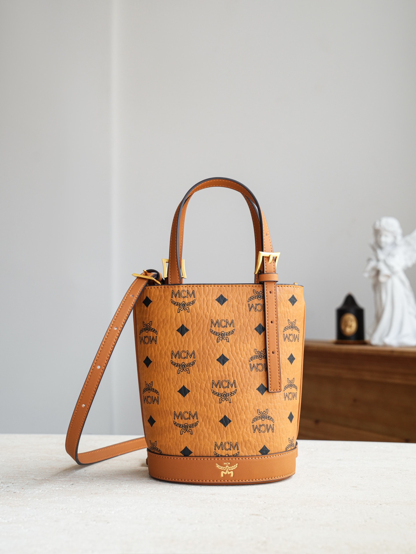 ®新货上线®升级/五金/可对比zp𝙈𝘾𝙈 𝘼𝙧𝙚𝙣 𝘽𝙪𝙘𝙠𝙚𝙩干邑色𝙈𝙞𝙣𝙞#斜挎包·CP独家出品｜干