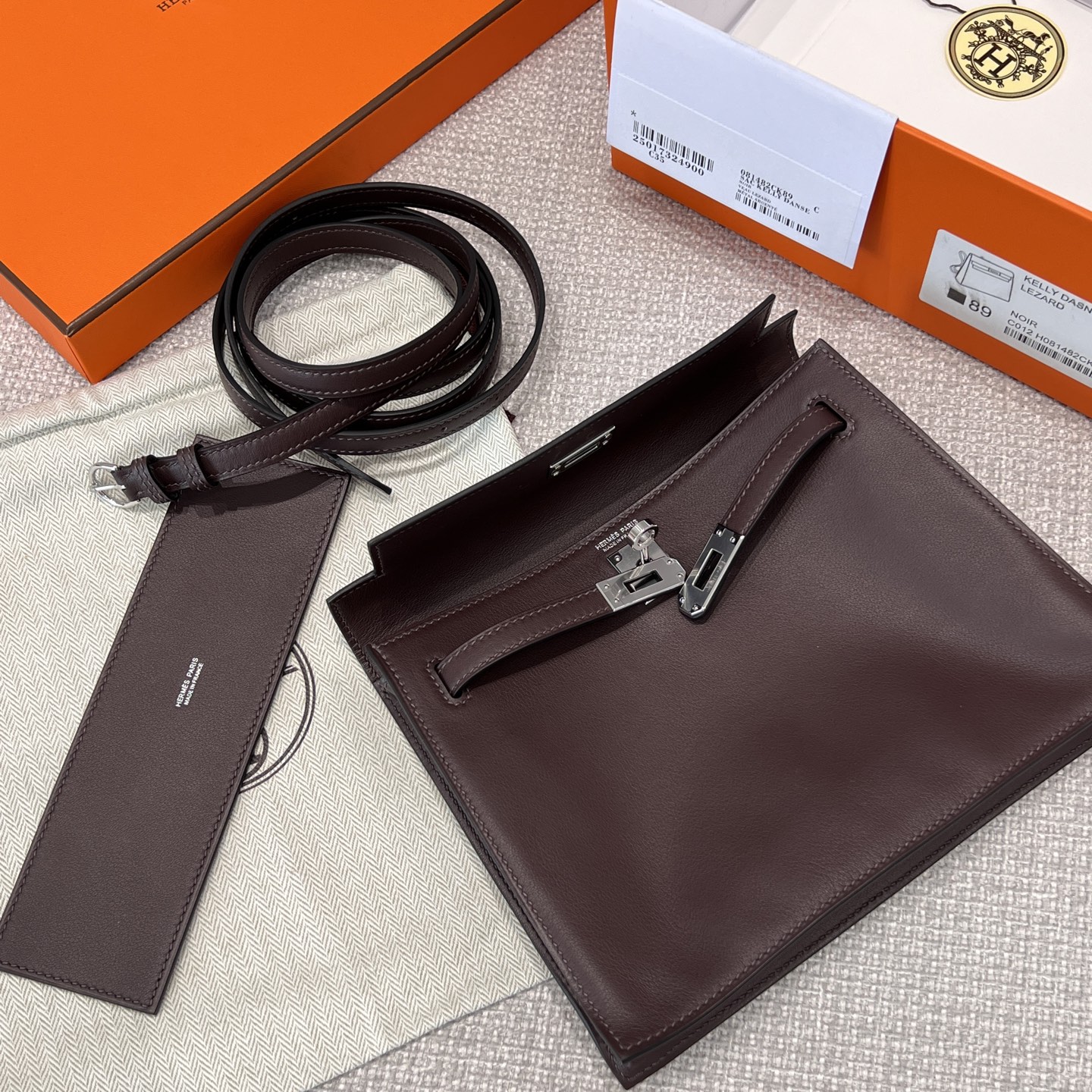 Hermès Kelly dance Dancing Bag Saddle Red Silver Buckle