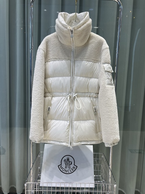 Moncler Women's White Shearling & Down Padded Jacket 1 Moncler Women's White Shearling & Down Padded Jacket
