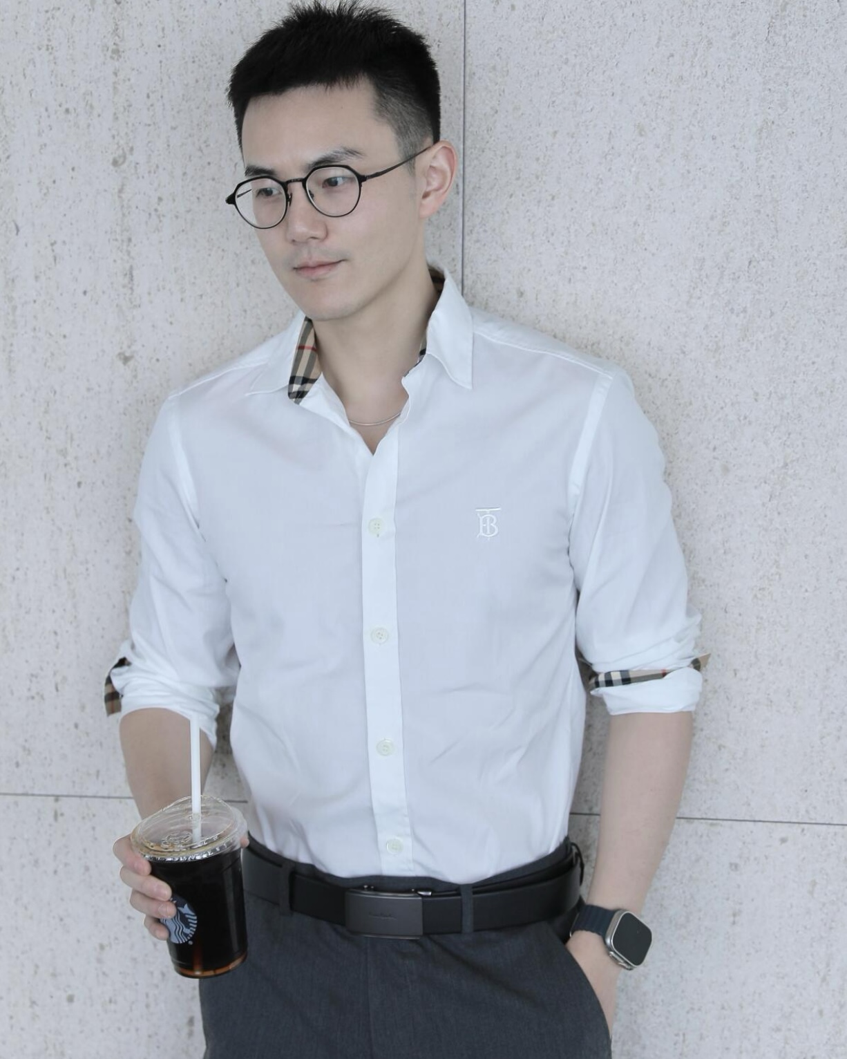 尺码表🅱️Bur经典TB刺绣专属标识装饰弹力棉长袖衬衫经典BUR TB系列，男女万年青同款，经典TB微标