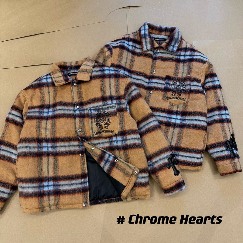 Chrome Hearts Clothing Coats & Jackets Yellow Embroidery Unisex Cotton Lambskin Sheepskin Winter Collection