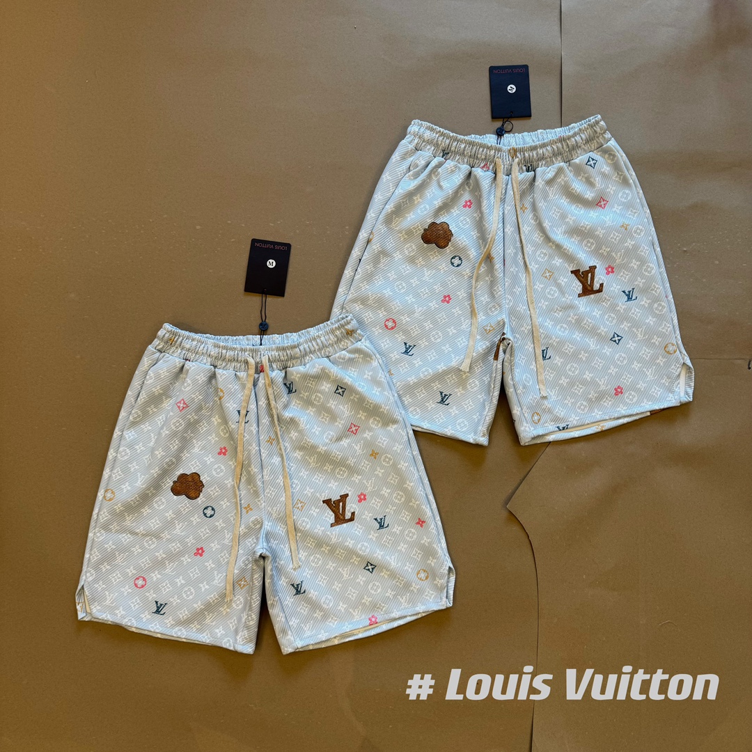 Louis Vuitton Kleding Korte Broek Blauw Unisex Zomercollectie Fashion Joggingbroek