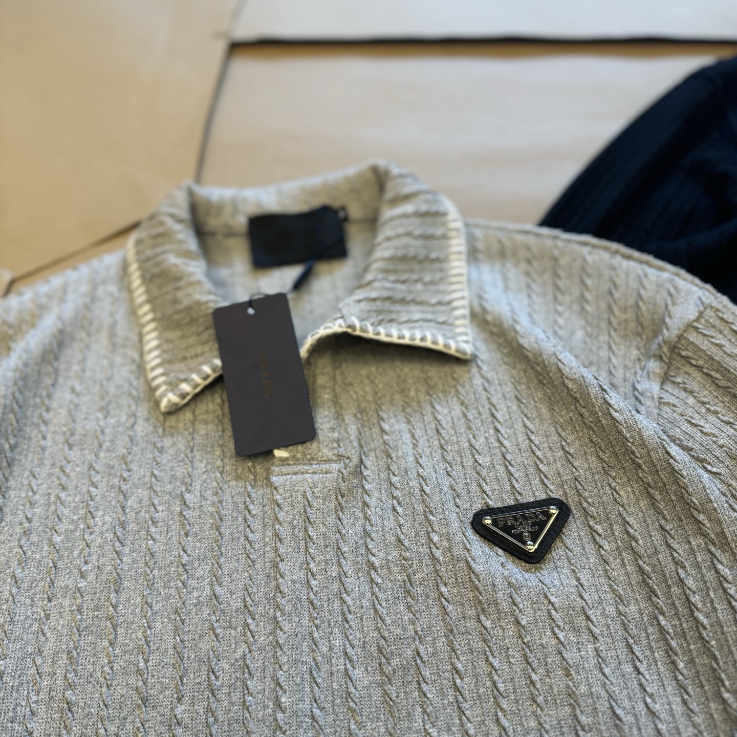 Prada Long Sleeve Textured Polo Shirt - Classic Old Money Style, Relaxed Fit 5 i1755250810324 7125 0 6