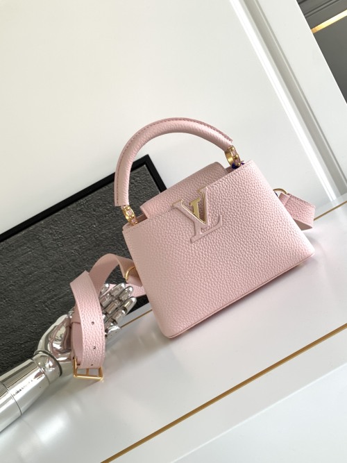Louis Vuitton Pink Leather Capucines Mini Top Handle Bag - M24729 1 Louis Vuitton Pink Leather Capucines Mini Top Handle Bag - M24729