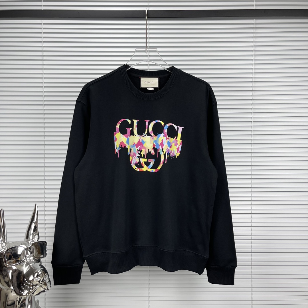 Gucci Clothing Sweatshirts Beige Black Printing Unisex Fashion