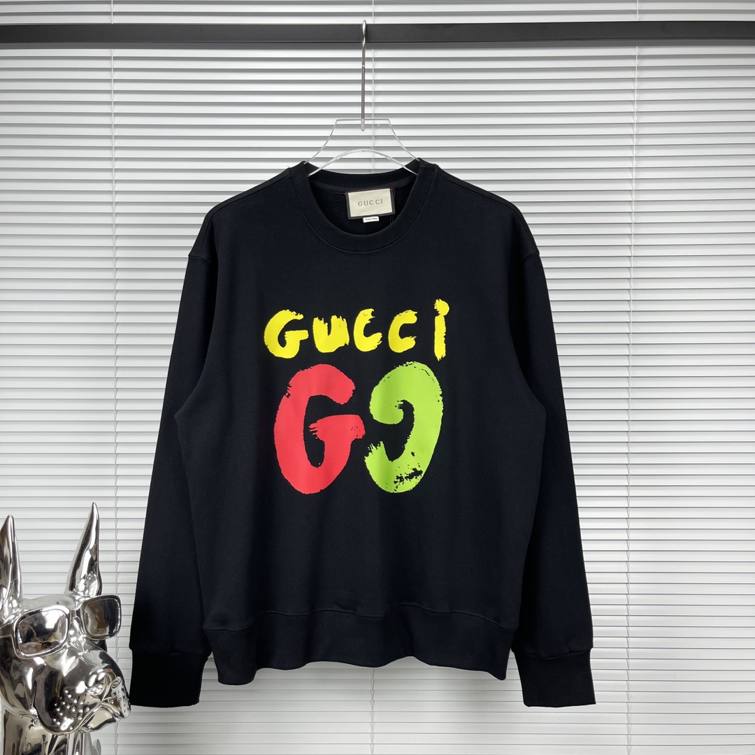 Gucci Clothing Sweatshirts Beige Black Printing Unisex Fashion