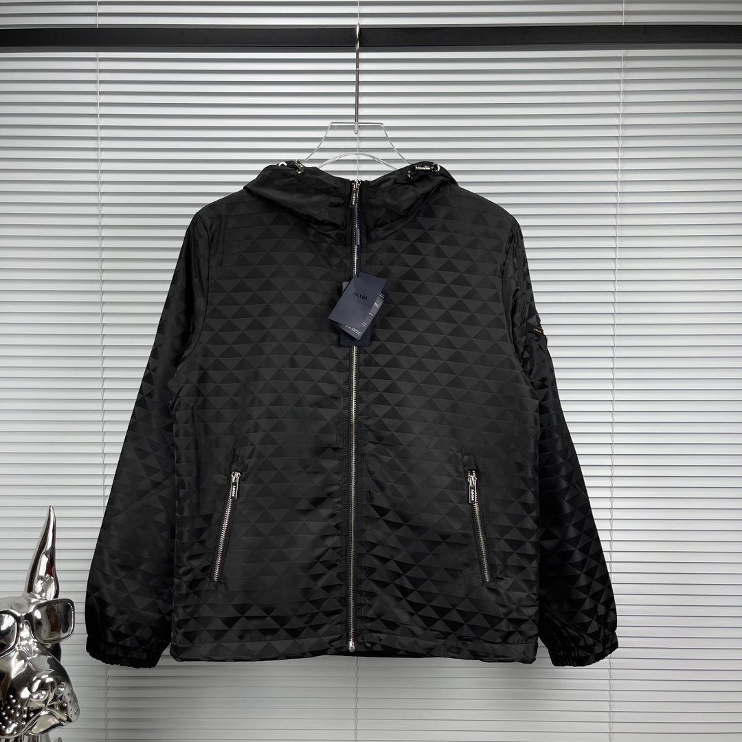 Prada Perfect
 Clothing Coats & Jackets Black Unisex Cotton Fashion Hooded Top