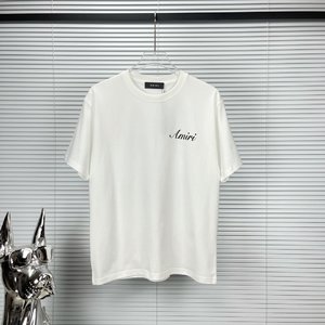 Amiri Clothing T-Shirt from China 2023 Black White Printing Unisex Cotton Fashion Short Sleeve