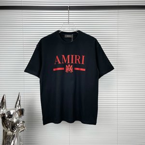 Amiri New Clothing T-Shirt Black White Printing Unisex Cotton Fashion Short Sleeve