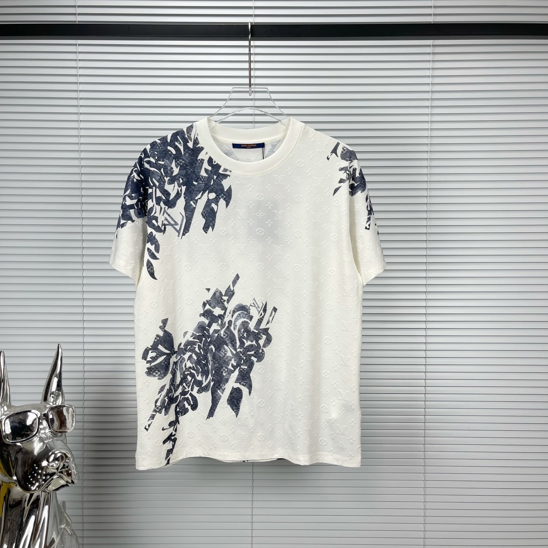 Louis Vuitton Cheap
 Clothing T-Shirt White Printing Unisex Knitting Fashion Short Sleeve