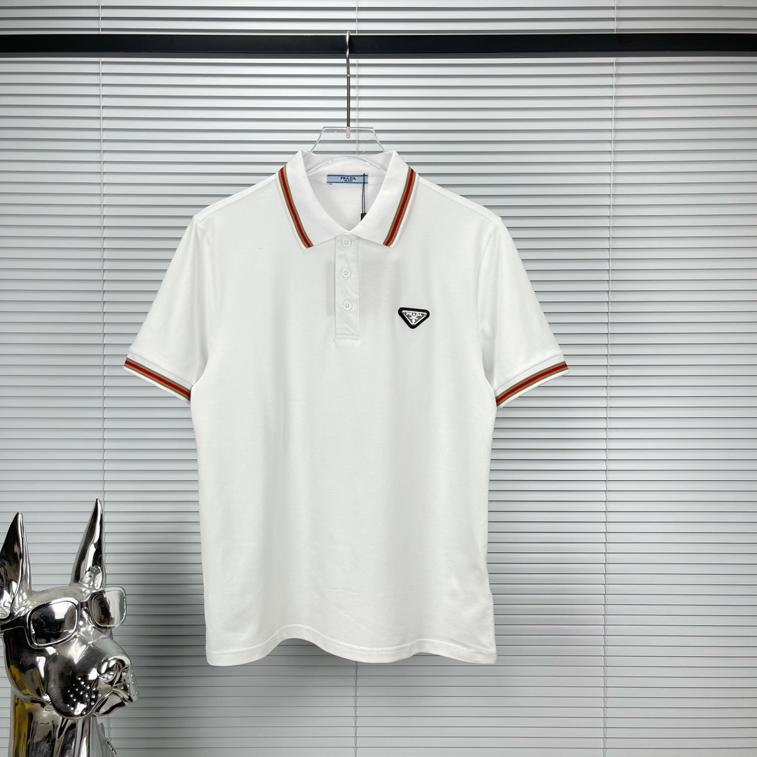 Prada 2024 nuevo estilo polo unisex con insignia triangular y cuello vuelto 🔥alta versión🔥alta versión🔥 disponible e…