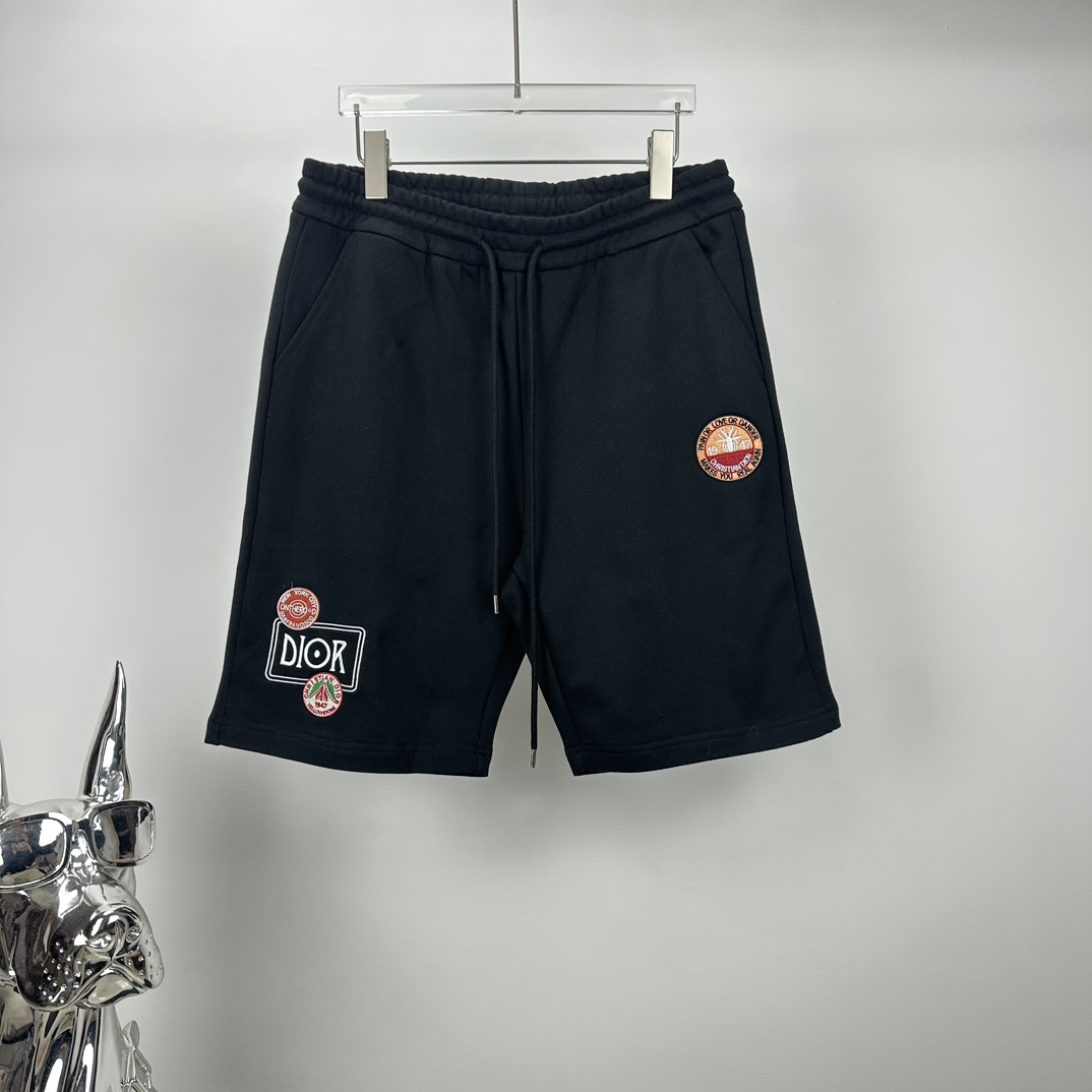 Dior's 2024 primavera y verano nuevos bordados 🪡 pantalones cortos estilo pareja con logo de letra 🔥 versió…