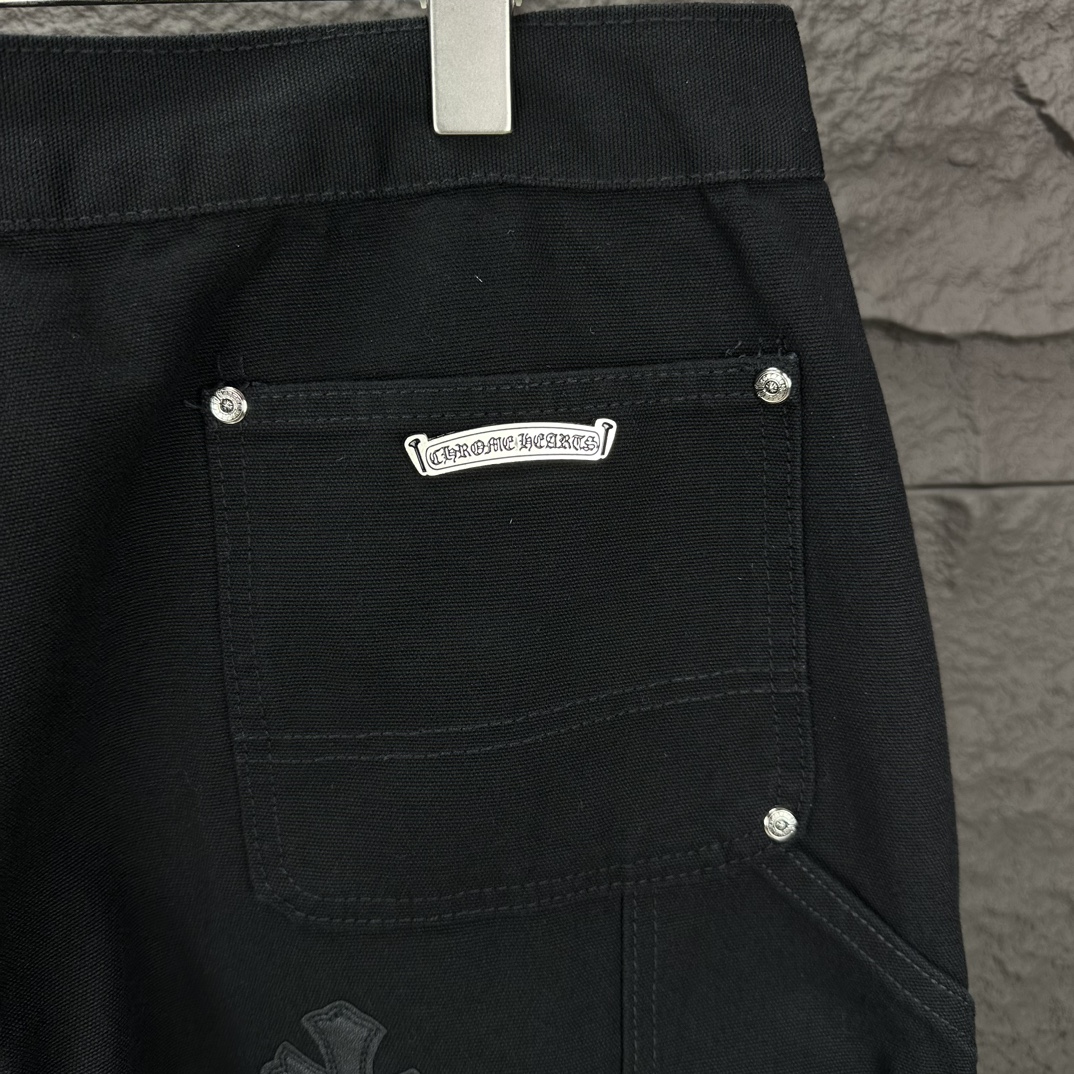 Chrome Hearts 克罗心2024新款十字架贴皮水洗牛仔裤