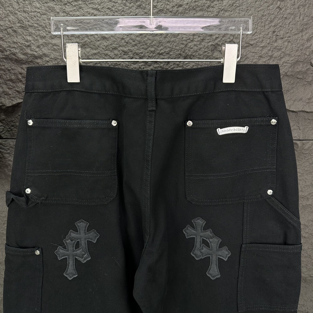 Chrome Hearts 克罗心2024新款十字架贴皮水洗牛仔裤