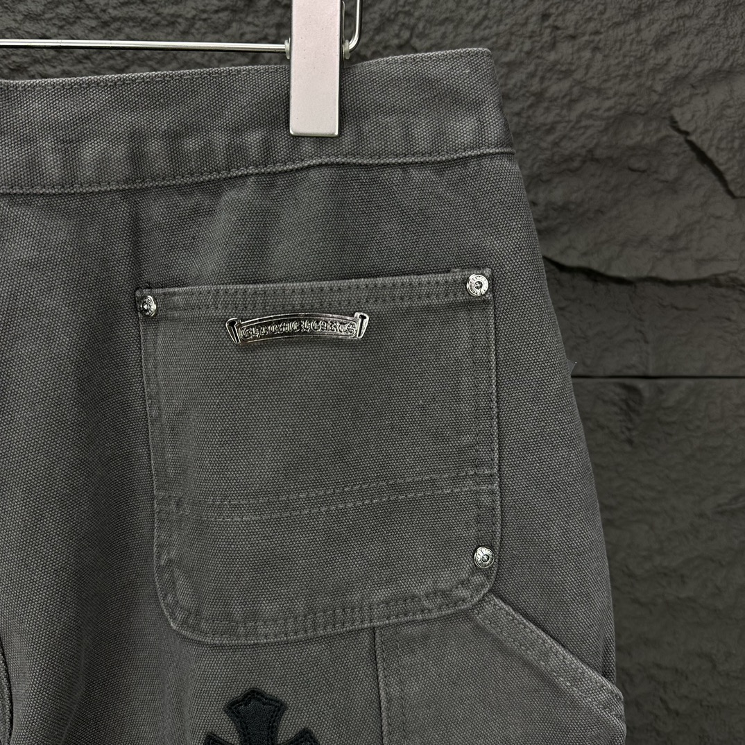 Chrome Hearts 克罗心2024新款十字架贴皮水洗牛仔裤