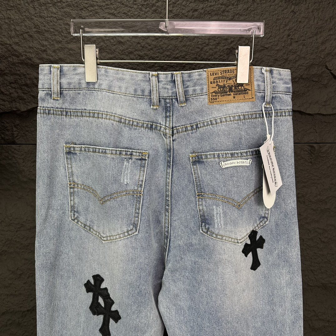 Chrome Hearts 克罗心2024新款卡通字母图案水洗牛仔裤