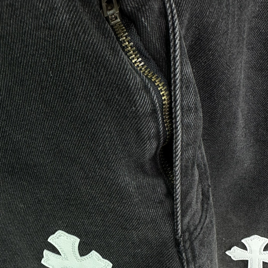 Chrome Hearts 克罗心2024新款十字架白色贴皮水洗牛仔裤