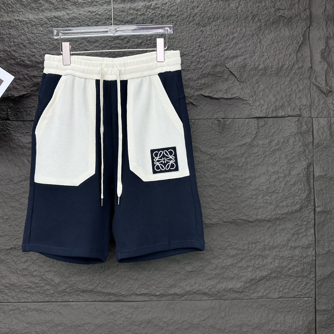 Loewe2024 Waffle Bag Embroidered Couple Shorts: High-End Unisex Fashion Statement - 图片 7
