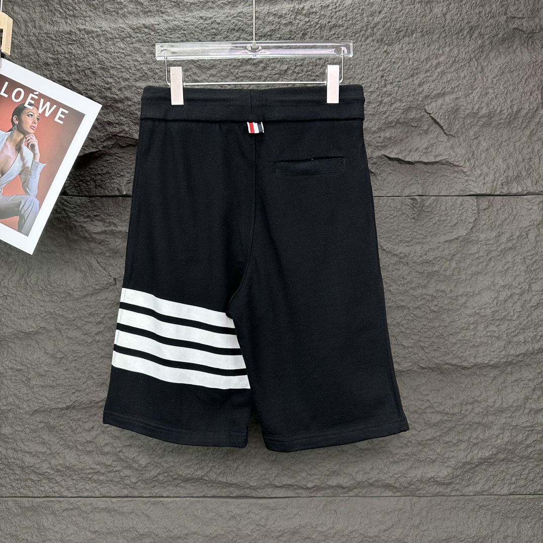 2024 Classic Four-Bar Couple Shorts: High-End Pure Cotton Fabric, Unisex, Various Colors. - 图片 8