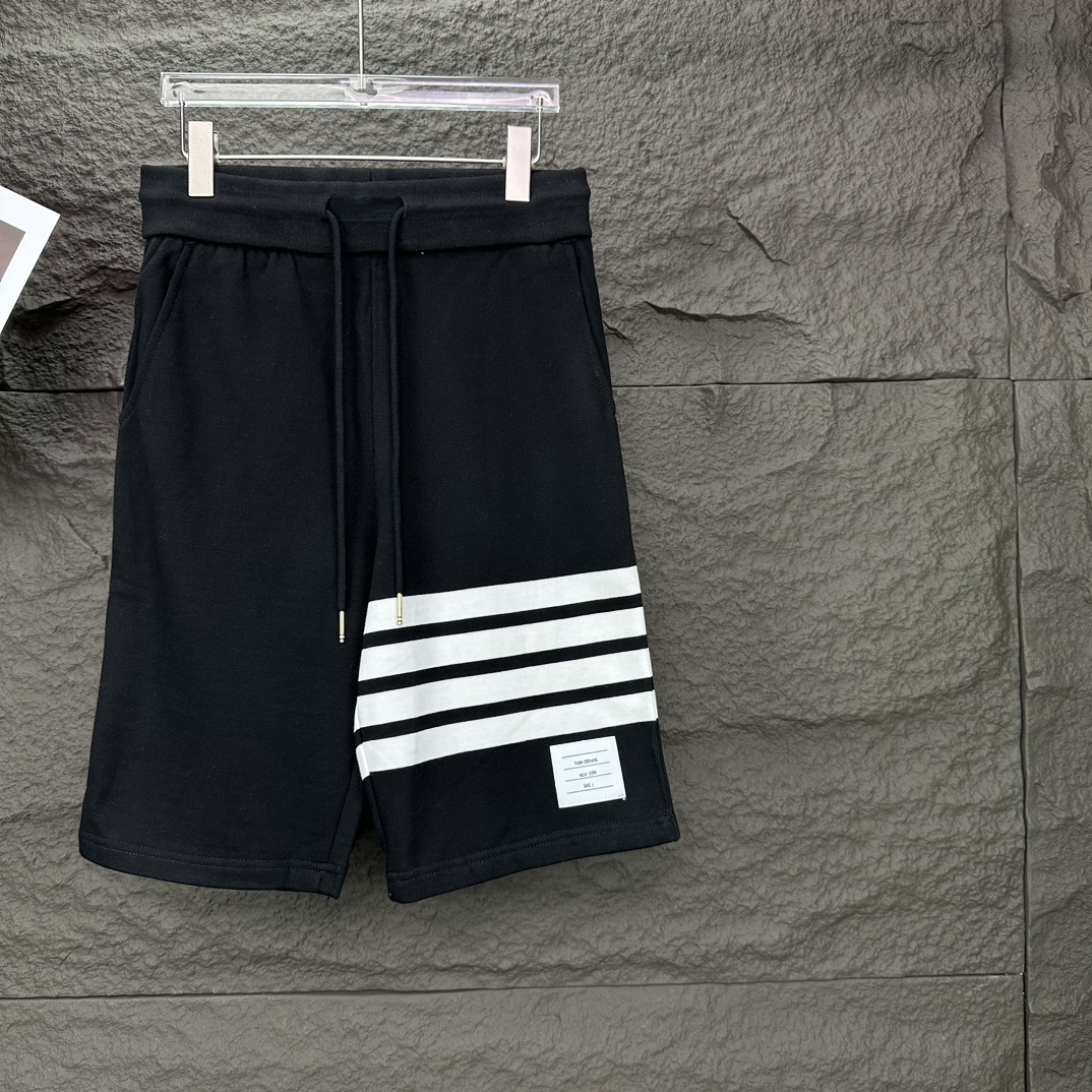 2024 Classic Four-Bar Couple Shorts: High-End Pure Cotton Fabric, Unisex, Various Colors. - 图片 6