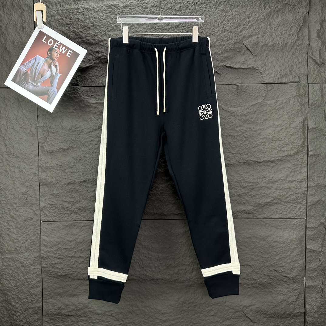 🅿️135 Loewe 2024 nuevo modelo pantalón largo para parejas con cinta tejida y bordado de logo 🪡 🔥alta calidad🔥alta c…