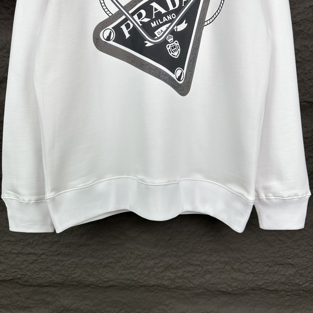 2024 Prada New Logo Round Collar Couple’s High-End Fashion Shirt - 图片 6