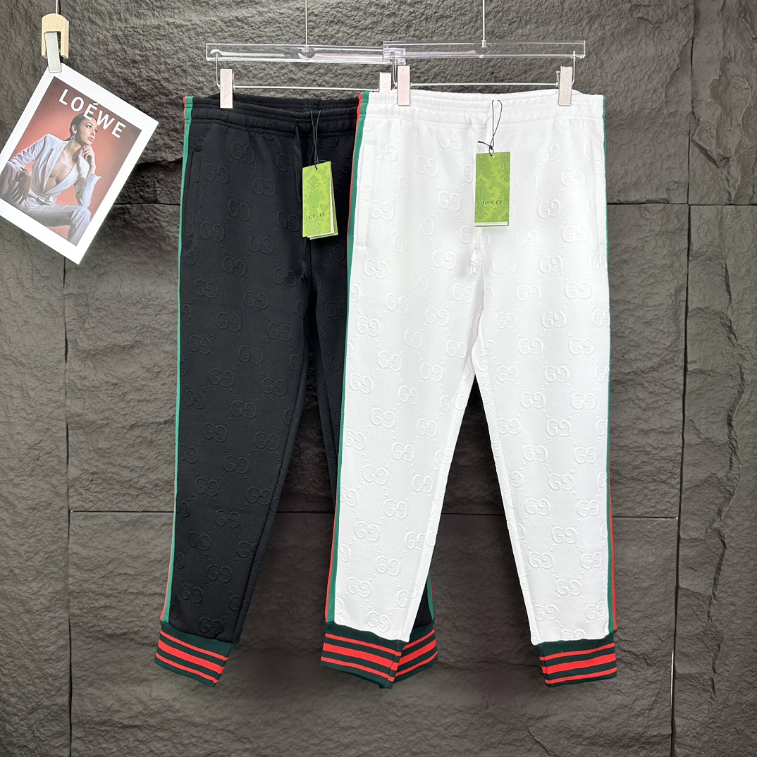 2024 GUCCI Logo Couple Pants: High-End Custom Fabric Design for Men and Women - 图片 9