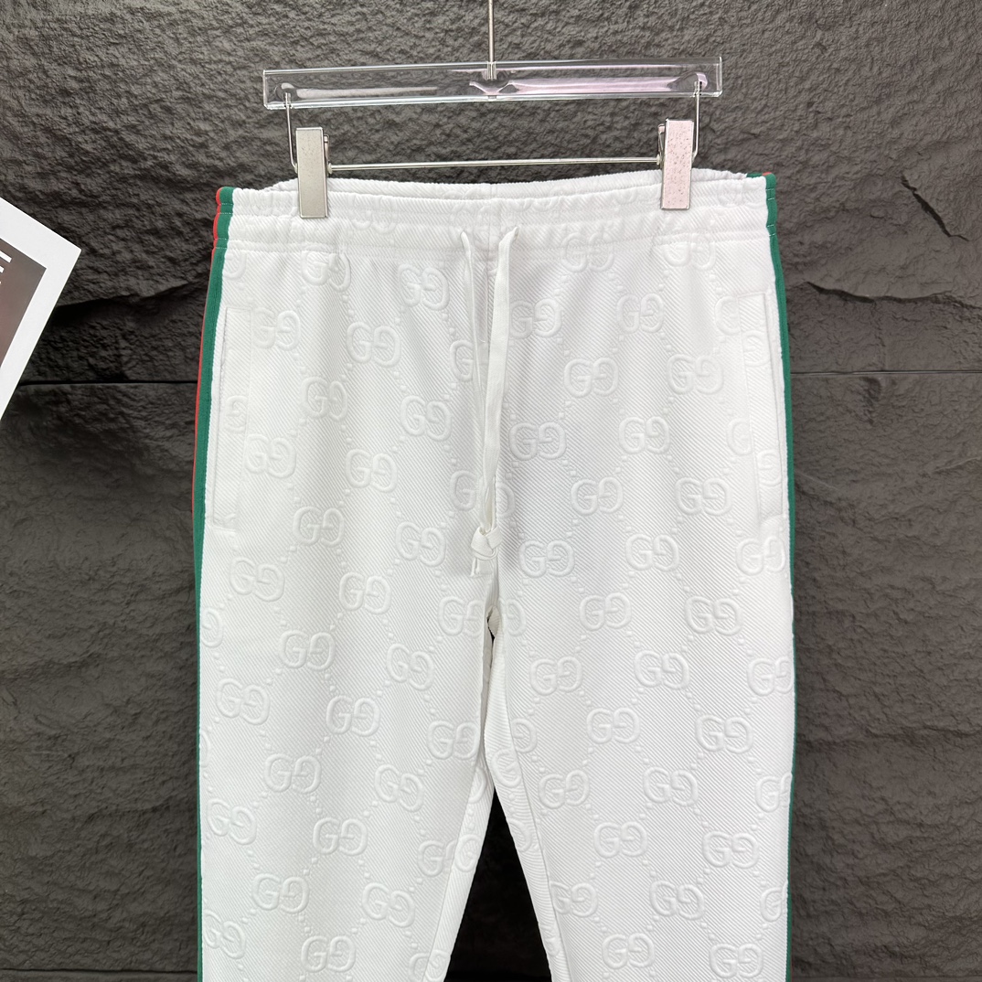 2024 GUCCI Logo Couple Pants: High-End Custom Fabric Design for Men and Women - 图片 5