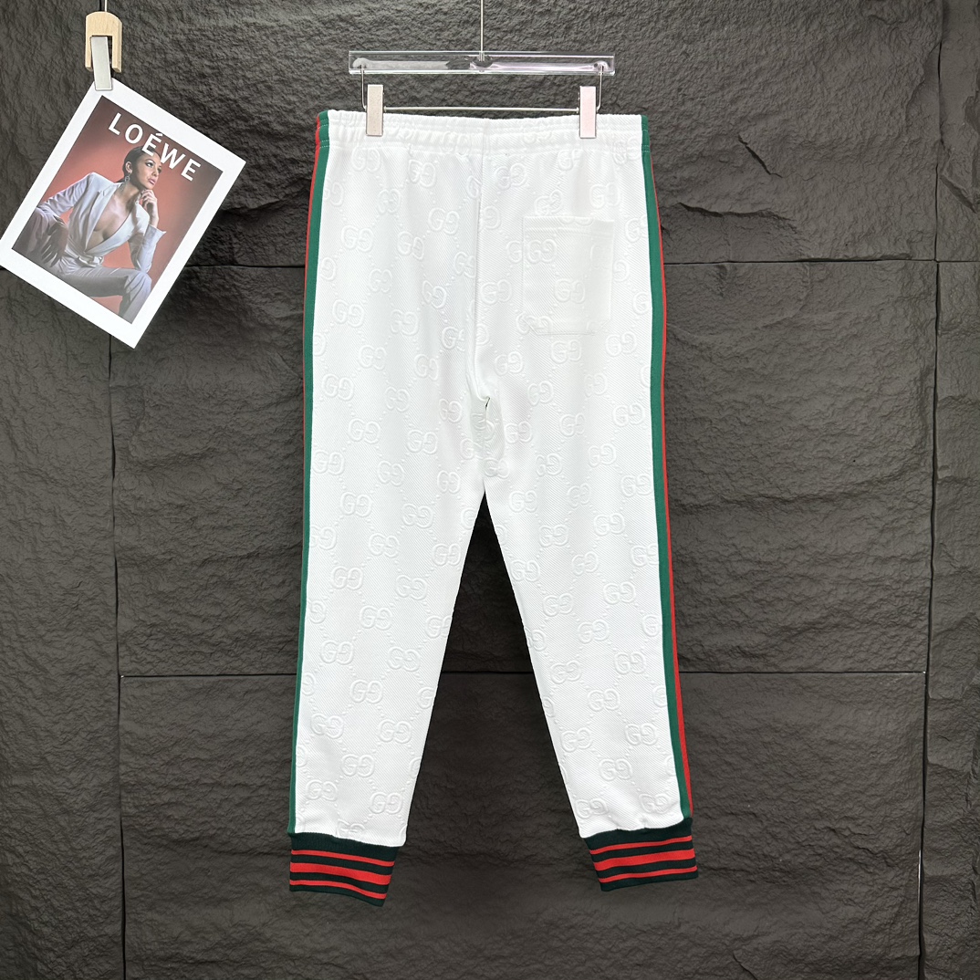 2024 GUCCI Logo Couple Pants: High-End Custom Fabric Design for Men and Women - 图片 2